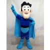 Superheld mit blauem Umhang Maskottchen Kostüm