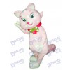 Rosa Kitty Cat mit weißen Flecken Maskottchen Kostüm Tier Karikatur
