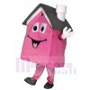 Rosa Wohnhaus Immobilienmakler Maskottchen Kostüm Promotion