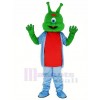 Grün Außerirdischer im Blau Maskottchen Kostüm Karikatur