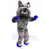 Grau Bulldogge mit Blau Schuhe Maskottchen Kostüme