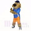 Sporthund mit blauer Hut-Maskottchen-Kostüm-Schule