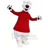Polar Bär mit rot Sweatshirt Maskottchen Kostüme Erwachsene