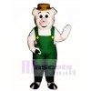 Bauer Ferkel Schwein Schwein mit Overalls & Hut Maskottchen Kostüm