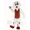 Weiß Hund mit Braun Bauch Maskottchen Kostüm