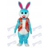 Ostern blaues Kaninchen im roten Weste Maskottchen erwachsenes Kostüm Tier