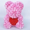 Neuer Stil Pinke Rose Teddybär Blumenbär mit Rotes Herz Bestes Geschenk für Muttertag, Valentinstag, Jubiläum, Hochzeit und Geburtstag
