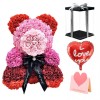 Exklusiv Regenbogen Rose Teddybär Blumenbär Bestes Geschenk für Muttertag, Valentinstag, Jubiläum, Hochzeit und Geburtstag