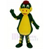 Grün Dinosaurier mit Gelb Bauch Maskottchen Kostüm Tier