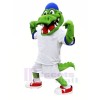 Sport Alligator mit Weiß Passen Maskottchen Kostüme Karikatur