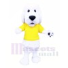 Süß Weiß Hund mit Gelb T-Shirt Maskottchen Kostüme Tier