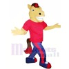 Braun Pferd mit rot T-Shirt Maskottchen Kostüme Tier