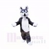 Lächelnd Grau Plüsch Heiser Hund Maskottchen Kostüme Schule