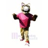 Heftig Jaguar mit Lila T-Shirt Maskottchen Kostüme