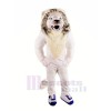 Heftig Weiß Löwe Maskottchen Kostüme Erwachsene