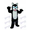 Langhaarige schwarze Wolf Maskottchen Kostüm Tier