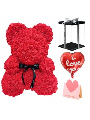 Rot Rosenbär Blumenbär zum Muttertag, Valentinstag, Jahrestag, Hochzeiten & Geburtstag