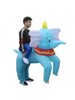 Blau Elefant Tragen mich Reiten auf Aufblasbar Kostüm Halloween Weihnachten zum Erwachsene