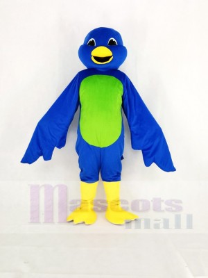 Blau Vogel mit Grün Bauch Maskottchen Kostüm Karikatur