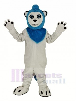 Weiß Löwe Blau Behaart Maskottchen Kostüm Tier