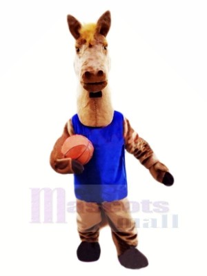 Basketball Pferd mit Blau Weste Maskottchen Kostüme Tier