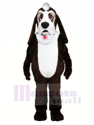 Basset Hund mit Weiß Schal Maskottchen Kostüme Tier