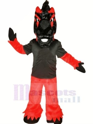 Schwarz und rot Pferd Maskottchen Kostüme Tier