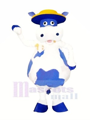 Süß Blau und Weiß Kuh Maskottchen Kostüme Tier