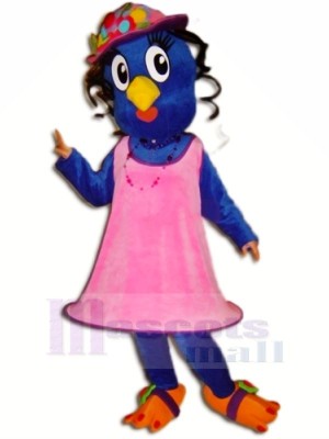 Blau Vogel mit Rosa Kleid Maskottchen Kostüme Tier