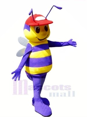 Junge Biene mit rot Hut Maskottchen Kostüme Tier