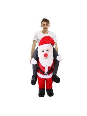 Lächelnd Santa Claus Tragen mich Reiten auf Halloween Weihnachten Kostüm zum Erwachsener/Kind