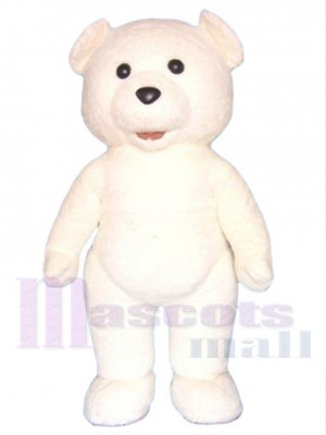 Süßer weißer Teddybär Maskottchen-Kostüm Tier