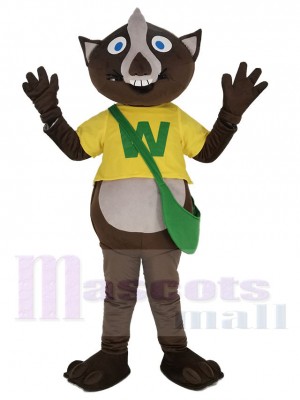 Wombat im Gelb T-Shirt Maskottchen Kostüm