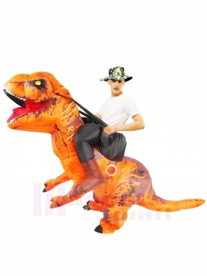 Orange Tyrannosaurus T-Rex Aufblasbar Trag mich Fahrt auf Kostüm