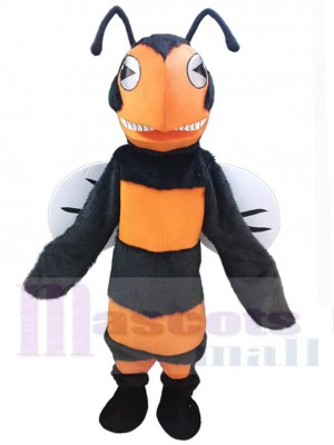 Schwarze und orange Bienenhornisse Maskottchen-Kostüm Insekt