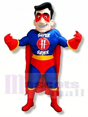 Blauer & roter Superheld Maskottchen Kostüm