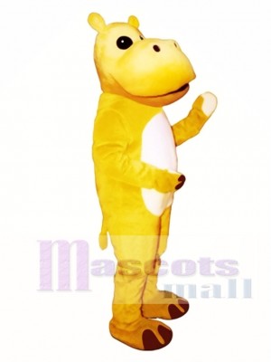 Gelbes Nilpferd Maskottchen Kostüm