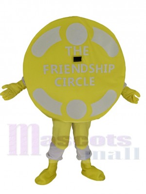 Freundliches Gelb Freundschaftskreis Maskottchen Kostüm