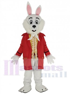 Wendell Kaninchen Osterhase Maskottchen Kostüm Tier im roten Anzug