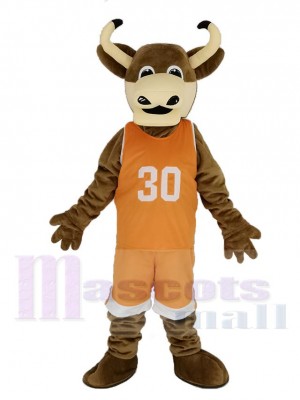 Texas Longhorns Stier im Orange Sportbekleidung Maskottchen Kostüm Tier