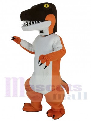 Orange und weißer Dinosaurier Maskottchen Kostüm Tier