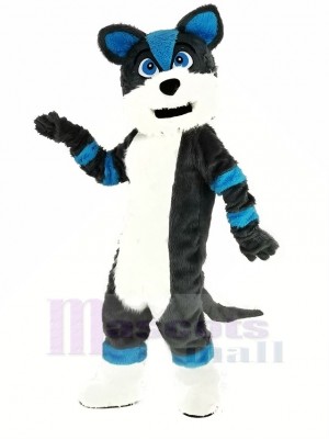 Blau und Grau Heiser Hund Fursuit Maskottchen Kostüm Tier