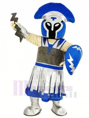 Blau Titan spartanisch Hochschule Maskottchen Kostüm Menschen