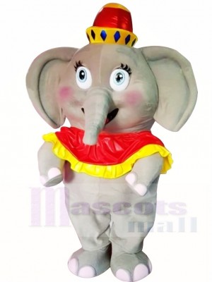 Groß Elefant Mit rot Hut Maskottchen Kostüme Karikatur
