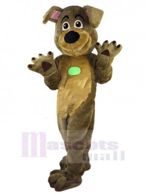 Glücklich Dunkelbrauner Hund Maskottchen Kostüm Tier