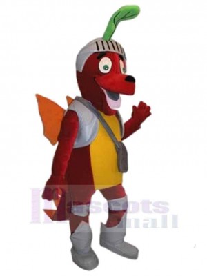 Ritter Roter Hund Maskottchen Kostüm Tier