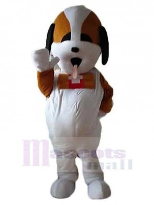 Süßer weißer und brauner Bernhardiner-Hund Maskottchen Kostüm Tier