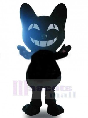 Lustige lächelnde schwarze Katze Maskottchen Kostüm Tier