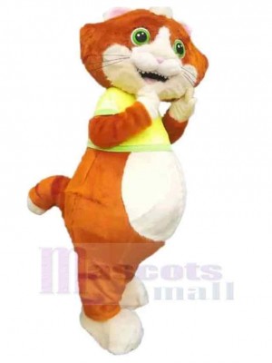 Orangefarbenes Katzenplüsch Maskottchen Kostüm Tier mit Big Belly