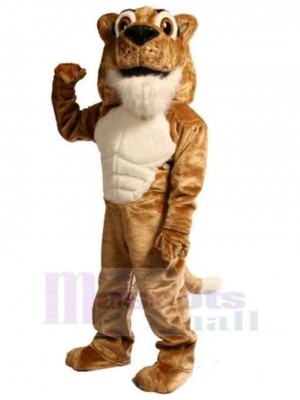 Brown Muscle Power Katze Cougar Maskottchen Kostüm Tier